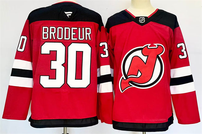 Men's New Jersey Devils #30 Martin Brodeur Red 2024-25 Home Stitched Hockey Jersey