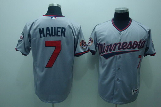 Minnesota Twins #7 Joe Mauer Gray Jersey