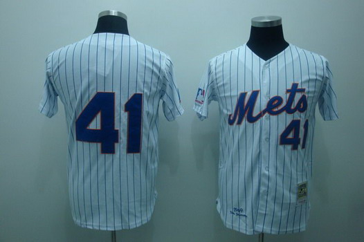 New York Mets #41 Tom Seaver 1969 White Throwback Jersey