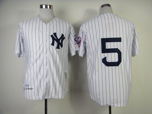 New York Yankees #5 Joe DiMaggio 1939 White Throwback Jersey