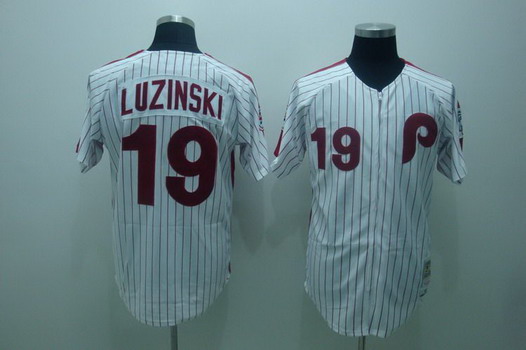 Philadelphia Phillies #19 Greg Luzinski 1976 White Throwback Jersey