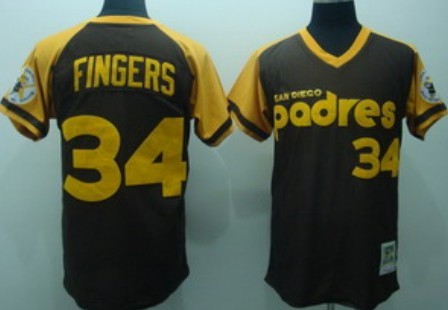 San Diego Padres #34 Rollie Fingers 1978 Brown Throwback Jersey