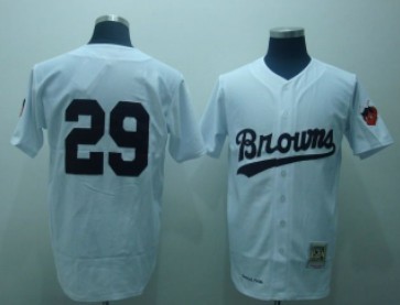 St. Louis Browns #29 Satchel Paige White Throwback Jersey