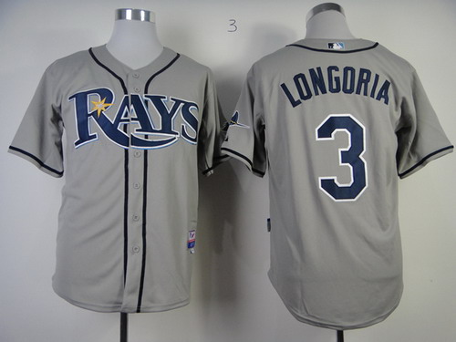 Tampa Bay Rays #3 Evan Longoria Gray Jersey