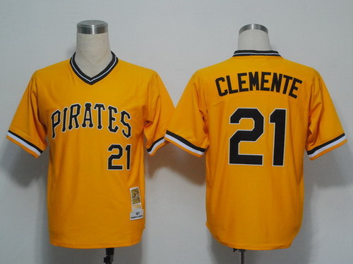 Pittsburgh Pirates #21 Roberto Clemente 1971 Yellow Throwback Jersey