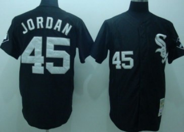 Chicago White Sox #45 Michael Jordan 1991 Black Throwback Jersey