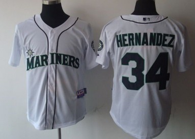 Seattle Mariners #34 Felix Hernandez White Jersey