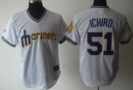 Seattle Mariners #51 Ichiro Suzuki 1979 White Pullover Jersey