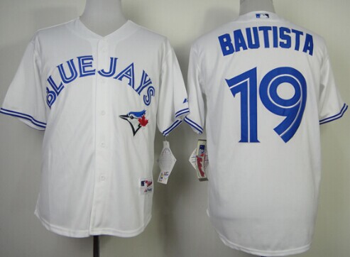 Toronto Blue Jays #19 Jose Bautista White Jersey