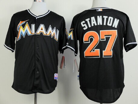 Miami Marlins #27 Giancarlo Stanton Black Jersey