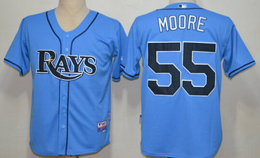 Tampa Bay Rays #55 Matt Moore Light Blue Jersey