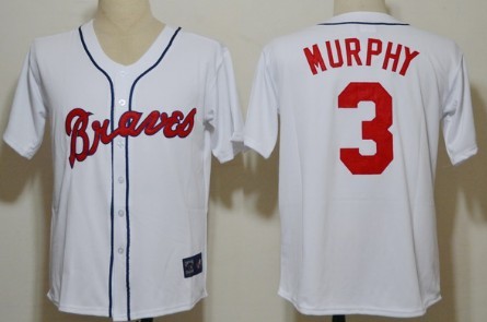 Atlanta Braves #3 Dale Murphy White Throwback Jersey