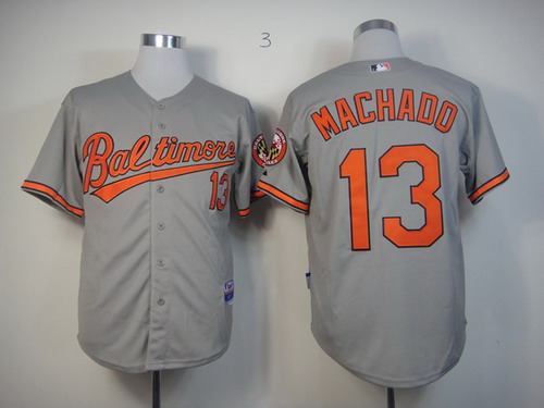 Baltimore Orioles #13 Manny Machado Gray Jersey