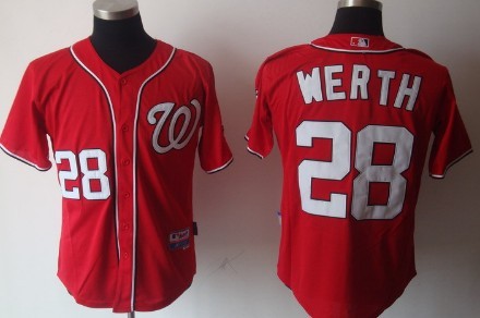 Washington Nationals #28 Jayson Werth Red Jersey