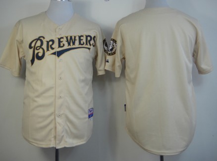 Milwaukee Brewers Blank Cream Jersey