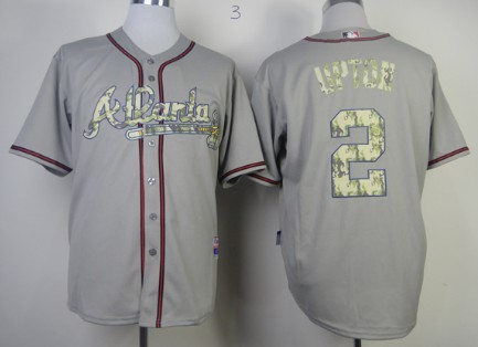 Atlanta Braves #2 Melvin Upton Gray With Camo Jersey