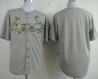 St. Louis Cardinals Blank Gray With Camo Jersey