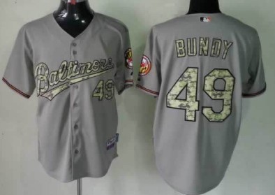 Baltimore Orioles #49 Dylan Bundy Gray With Camo Jersey