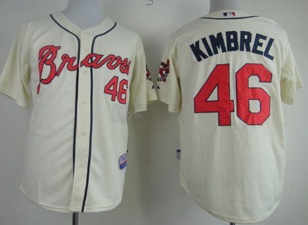 Atlanta Braves #46 Craig Kimbrel Cream Jersey