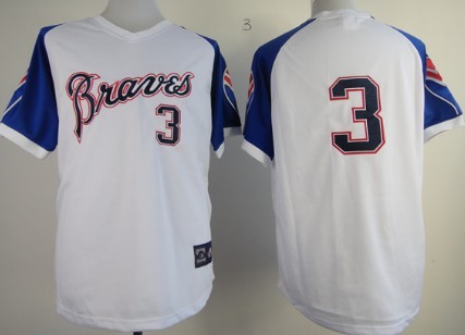 Atlanta Braves #3 Dale Murphy 1974 White Throwback Jersey