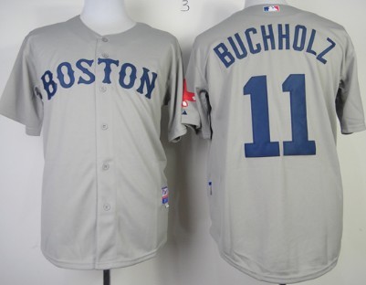 Boston Red Sox #11 Clay Buchholz Gray Jersey