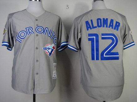 Toronto Blue Jays #12 Roberto Alomar 1992 Gray Throwback Jersey