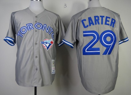 Toronto Blue Jays #29 Joe Carter 1992 Gray Throwback Jersey