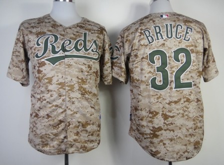 Cincinnati Reds #32 Jay Bruce 2014 Camo Jersey