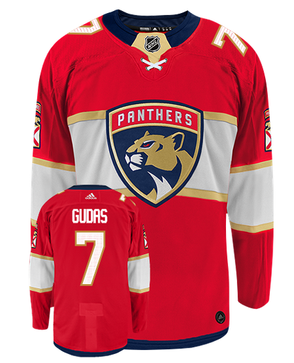 Men's Florida Panthers #7 Radko Gudas Adidas Authentic Home NHL Hockey Jersey