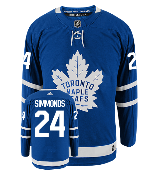 Men's Toronto Maple Leafs #24 Wayne Simmonds Adidas Authentic Home NHL Hockey Jersey