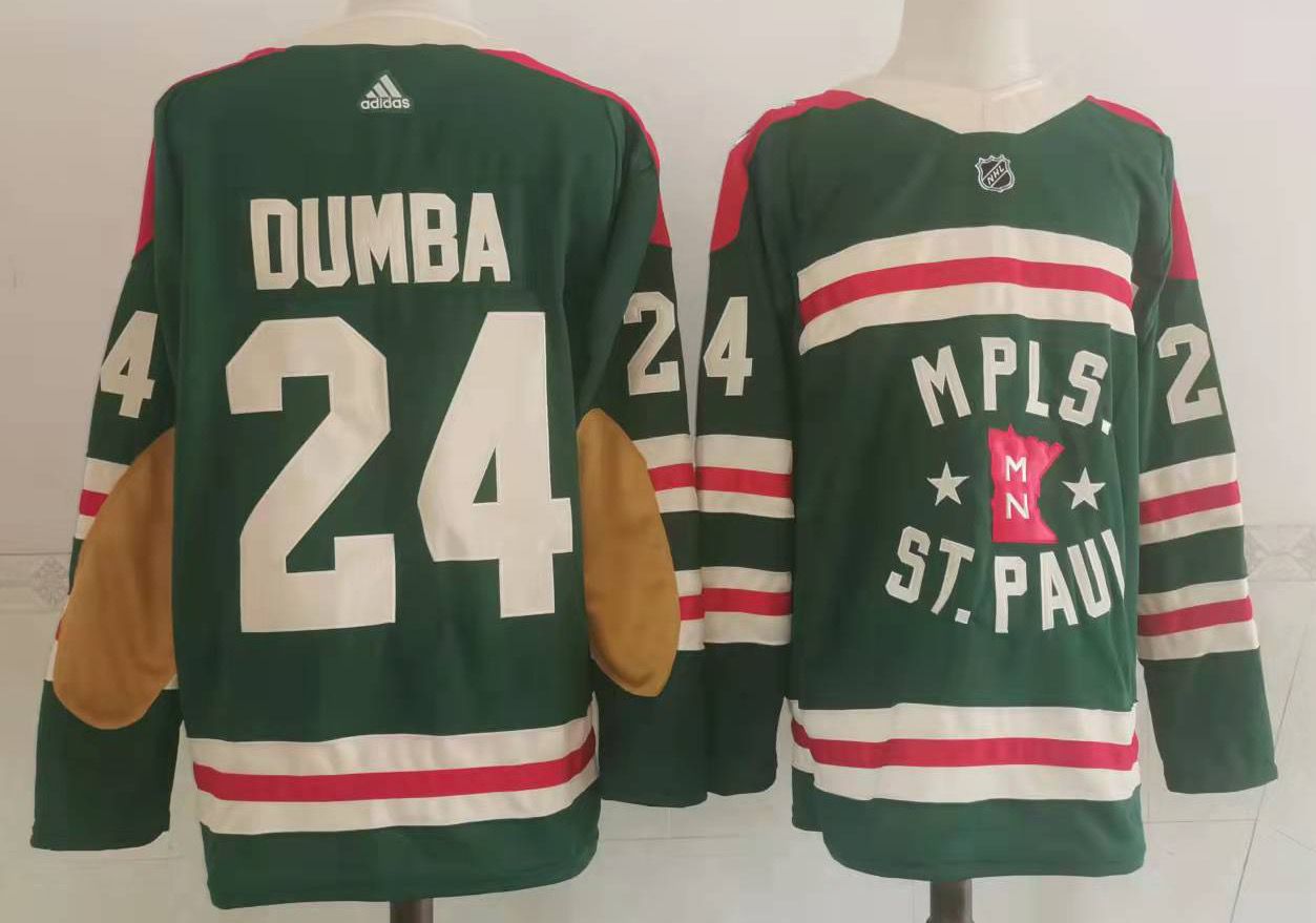 Men's Minnesota Wild #24 Matt Dumba Green 2022 Winter Classic Adidas Stitched NHL Jersey