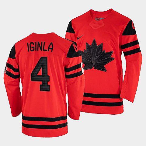 Men's Canada Hockey Jarome Iginla Red 2022 Winter Olympic Gold #4 Winner Jersey