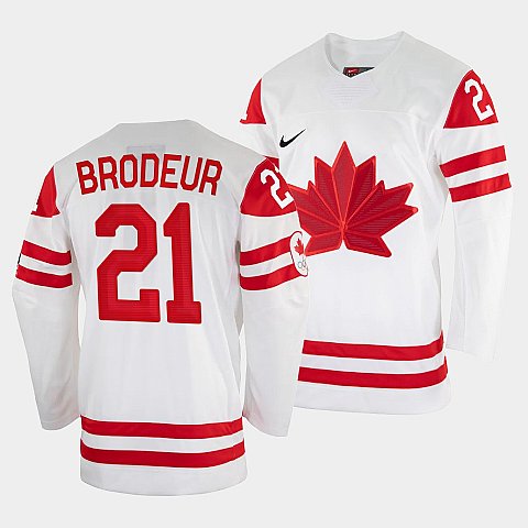 Men's Martin Brodeur Canada Hockey White 2022 Winter Olympic #21 Salt Lake City Jersey