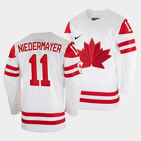 Men's Scott Niedermayer Canada Hockey White 2022 Winter Olympic #11 Salt Lake City Jersey