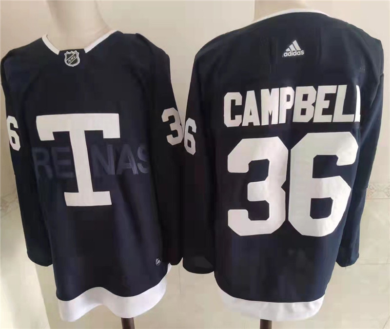 Men's Toronto Maple Leafs 36 Jack Campbell Navy 2022 NHL Heritage Classic Adidas Jersey