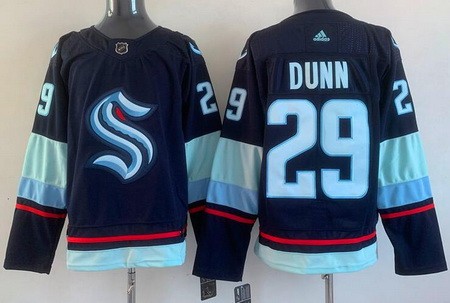 Men's Seattle Kraken #29 Vince Dunn Navy Authentic Jersey