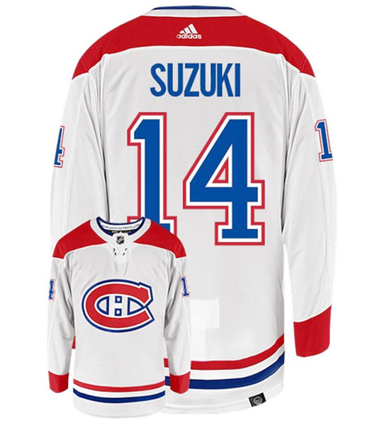 Men's Montreal Canadiens #14 Nick Suzuki White Stitched Jersey