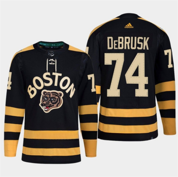 Men's Boston Bruins #74 Jake DeBrusk Black Classic Primegreen Stitched Jersey