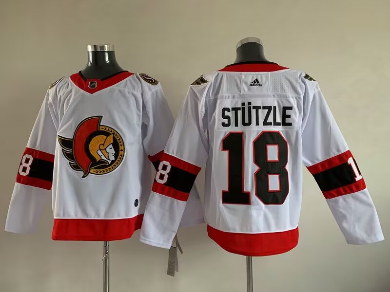 Men Ottawa Senators 18 Tim Stutzle White Stitched jersey