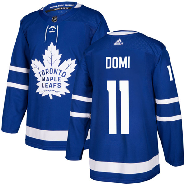 Men's Toronto Maple Leafs #11 Max Domi Blue Stitched Jersey