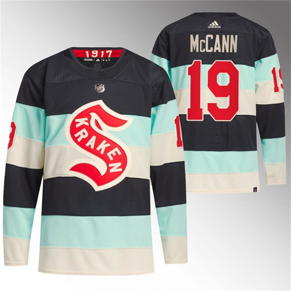 Men's Seattle Kraken #19 Jared McCann Deep Sea Blue 2024 Winter Classic Primegreen Stitched Jersey