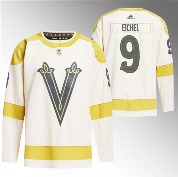 Men's Vegas Golden Knights #9 Jack Eichel Cream 2024 Winter Classic Primegreen Stitched Jersey