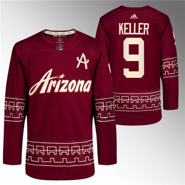 Men's Arizona Coyotes #9 Clayton Keller Garnet Alternate Pro Jersey