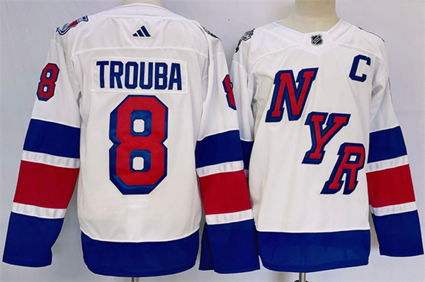 Men's New York Rangers #8 Jacob Trouba White 2024 Stadium Series Stitched Jersey