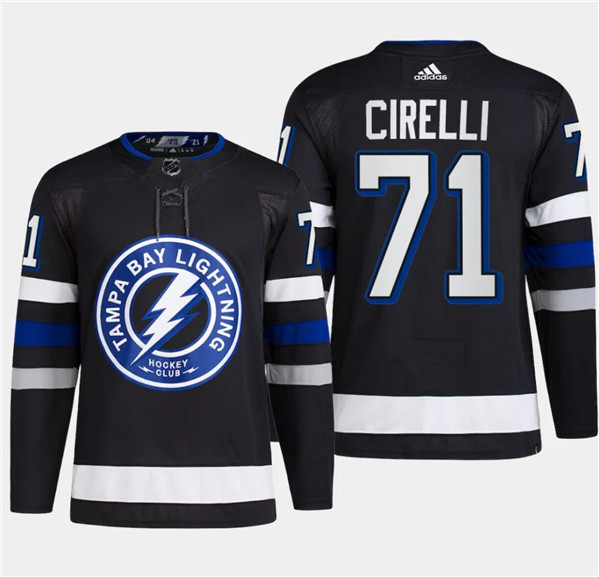 Men's Tampa Bay Lightning #71 Anthony Cirelli Black 2024 Stadium Series Stitched Jersey