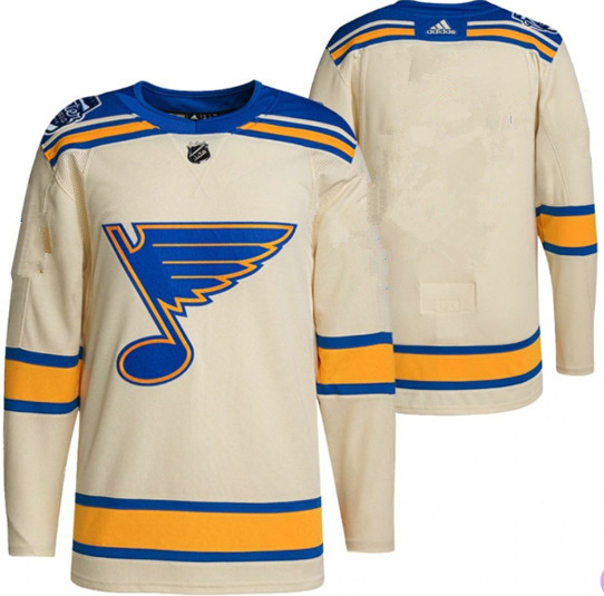 Men's St. Louis Blues Cream Blank Winter Classic Stitched Jersey