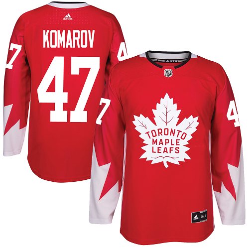 Adidas Maple Leafs #47 Leo Komarov Red Team Canada Authentic Stitched NHL Jersey