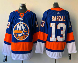 Men's New York Islanders #13 Mathew Barzal Blue Home 2017-2018 Hockey Stitched NHL Jersey