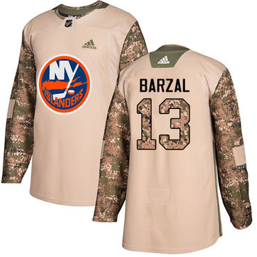 Adidas Islanders #13 Mathew Barzal Camo Authentic 2017 Veterans Day Stitched NHL Jersey