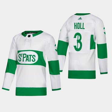 Men's Toronto Maple Leafs #3 Justin Holl Toronto St. Pats Road Authentic Player White Jersey